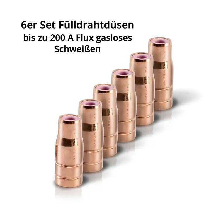 STAHLWERK Schweißzubehör-Set Fülldrahtdüse AK15/MB15 bis zu 200 A 6er Set - 9 -tlg.