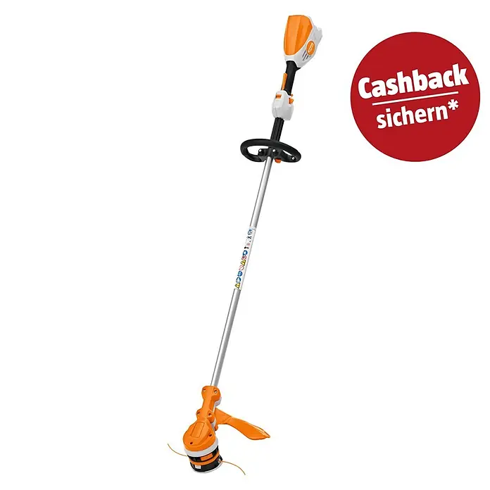 Stihl AK Akku-Freischneider FSA 70 R - 36 V, Ohne Akku, Schnittbreite Faden: 38 cm - Oranger und weißer Akku-Rasentrimmer mit silbernem Schaft und schwarzem Schneidkopf zum Trimmen von Gras und Unkraut.