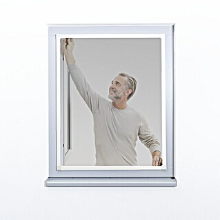 Windhager Insektenschutzfenster Stretch-Up Screen (Montage Insektengitter: Klemmen, Weiß, 80 x 90 cm)