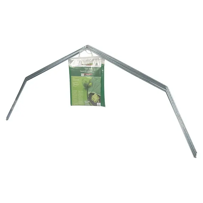 Windhager Folientunnel Komplettset XL - L x B: 10 x 1,5 m, Grün - Folientunnel-Set mit silbernen Metallbögen und grüner Produktverpackung.