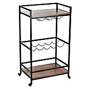 Weinregal (L x B x H: 36 x 54 x 94 cm, Metall, Schwarz/Braun) | BAUHAUS