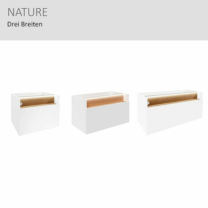 Camargue Nature Waschtischunterschrank (60 x 46 x 45 cm, Weiß/Eiche) | BAUHAUS
