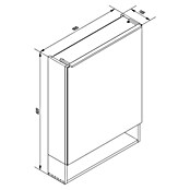 Camargue Nature LED-Spiegelschrank (B x H: 60 x 82,2 cm, Mit Beleuchtung, DIN Anschlag: Links) | BAUHAUS