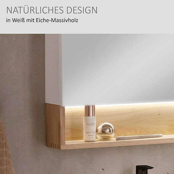 Camargue Nature LED-Spiegelschrank (B x H: 60 x 82,2 cm, Mit Beleuchtung, DIN Anschlag: Links) | BAUHAUS