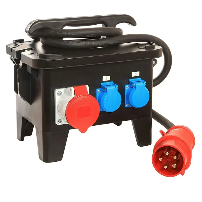 as-schwabe Baustromverteiler M5 400V - Anzahl CEE-Steckdosen: 3 Stk., Anzahl Steckdosen Schuko: 3 Stk., IP44