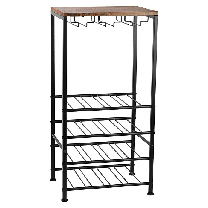 Weinregal (L x B x H: 40 x 30 x 80 cm, Schwarz/Braun) | BAUHAUS