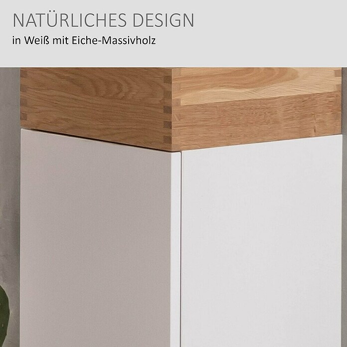 Camargue Nature Midischrank (30 x 31,8 x 92 cm, Weiß/Eiche, DIN Anschlag: Rechts) | BAUHAUS