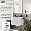 Camargue Star Waschtischunterschrank (47 x 70 x 52 cm, Mit Beleuchtung, Weiß, Hochglanz)