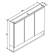 Camargue Nature LED-Spiegelschrank (B x H: 100 x 82,2 cm, Mit Beleuchtung) | BAUHAUS