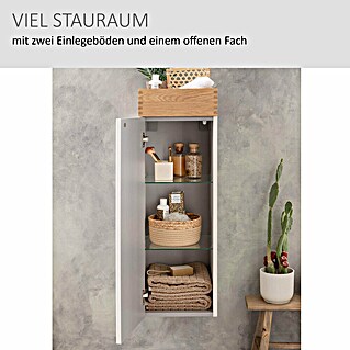 Camargue Nature Midischrank (30 x 31,8 x 92 cm, Weiß/Eiche, DIN Anschlag: Links)