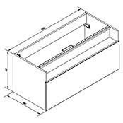 Camargue Nature Waschtischunterschrank (100 x 45 x 46 cm, Weiß/Eiche) | BAUHAUS
