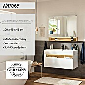 Camargue Nature Waschtischunterschrank (100 x 45 x 46 cm, Weiß/Eiche) | BAUHAUS