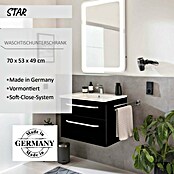 Camargue Star Waschtischunterschrank (70 x 49 x 53 cm, Schwarz, Mit Beleuchtung) | BAUHAUS