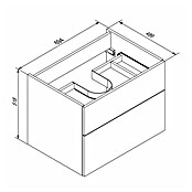Camargue Star Waschtischunterschrank (69,4 x 48,9 x 51,8 cm, Schwarz, Ohne Beleuchtung) | BAUHAUS