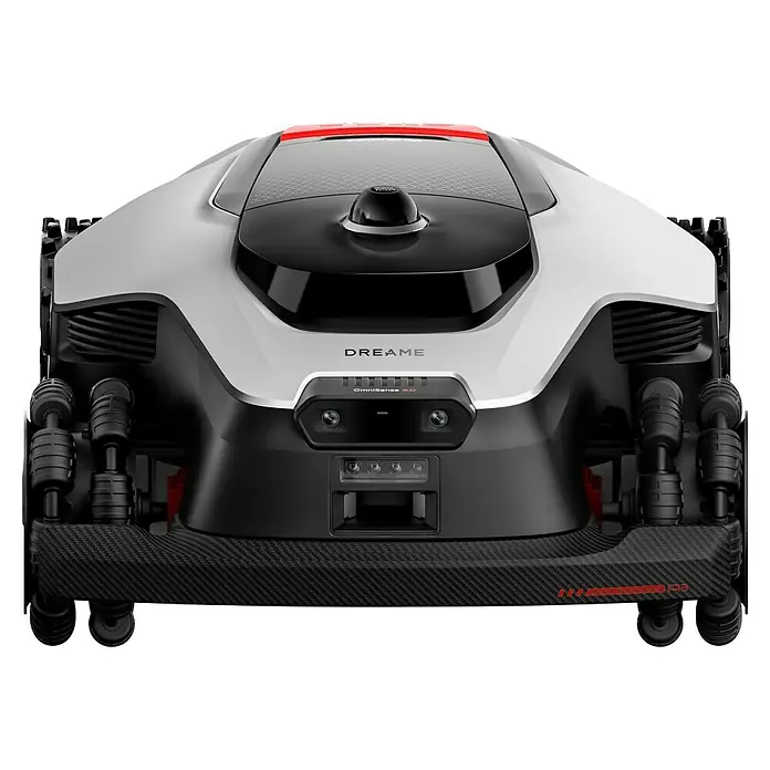 Dreame Mähroboter A3 AWD Pro 3500 - 3.500 m², Schnittbreite: 40 cm, Laser-gestützte Navigation, LiDAR - Eleganter weiß-schwarzer Roboter-Mäher mit Kohlefaserbasis und fortschrittlichen OmniSense 3.0 Sensoren.