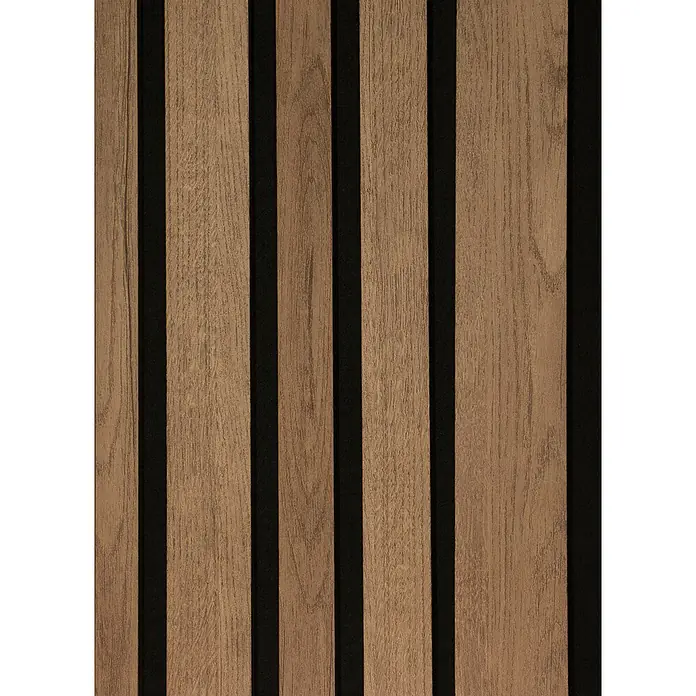 CanDo Akustikpaneel Blend - Eiche Bronze, 2.600 x 300 x 17 mm, 2 Stk. - Braune Holzlamellen Akustikpaneele mit schwarzem Filzträger.