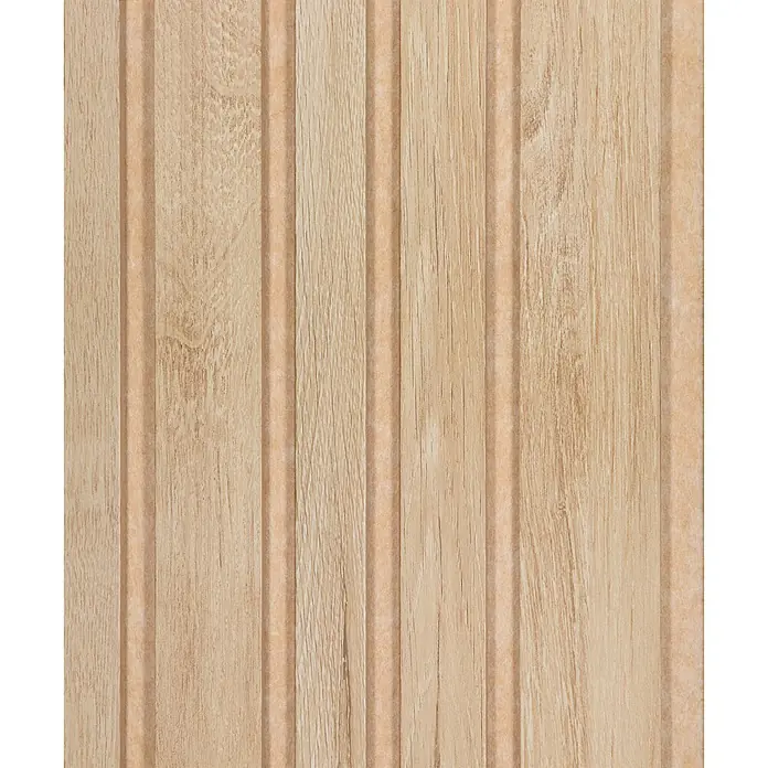 CanDo Akustikpaneel Blend - Eiche Natur Uni, 2.600 x 300 x 17 mm, 2 Stk. - Helle braune Holzplatten mit vertikaler Rillenstruktur.