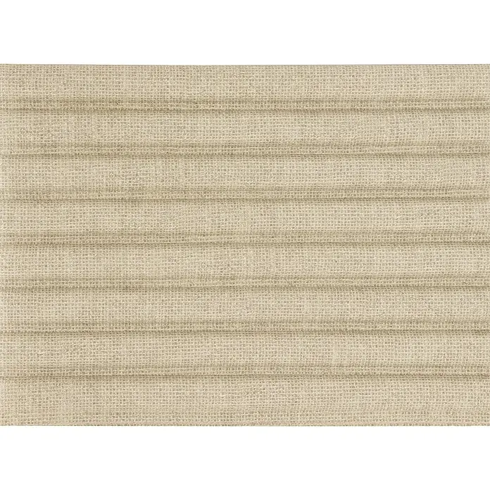 CanDo Akustikpaneel Curve - Sand, 2.600 x 300 x 19 mm, 2 Stk. - Hellbeiger strukturierter Stoff mit horizontalen Falten, ideal für Jalousien oder Rollos.