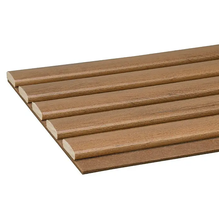 CanDo Akustikpaneel Ellips - Eiche Rustikal Uni, 2.600 x 300 x 17 mm, 2 Stk. - Braunes Holzoptik-Paneel mit horizontalen Lamellen für die Innenwandverkleidung.