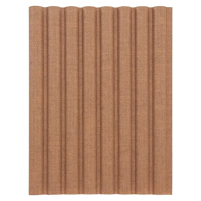 CanDo Akustikpaneel Curve - Terra, 2.600 x 300 x 19 mm, 2 Stk. - Braune Wellplatte mit texturierter, gitterartiger Oberfläche.