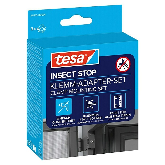 Tesa Insect Stop Adapter-Set für Insect Stop FALT Tür (Anthrazit, Passend für: alle tesa Aluminiumrahmen Türen, Klemmen) | BAUHAUS