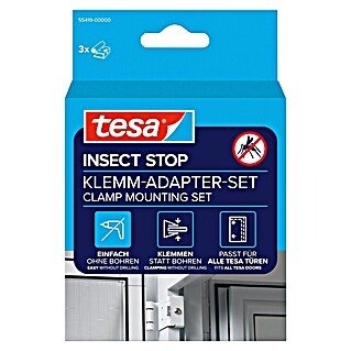Tesa Insect Stop Adapter-Set Insect Stop FALT Tür (Weiß, Passend für: alle tesa Aluminiumrahmen Türen, Klemmen)