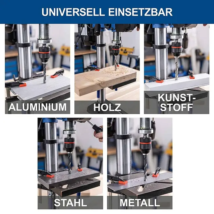 Scheppach Tischbohrmaschine TBM250 Vario - 600 W, Leerlaufdrehzahl: 1.490 U/min, Spannweite Bohrfutter: 3 mm - 13 mm - Bohrständer bohrt in Aluminium, Holz, Kunststoff, Stahl und Metall. Universell einsetzbar.
