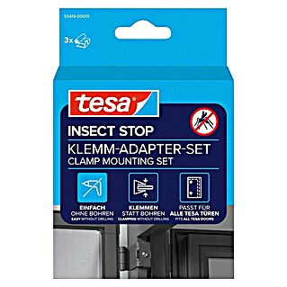 Tesa Insect Stop Adapter-Set für Insect Stop FALT Tür (Anthrazit, Passend für: alle tesa Aluminiumrahmen Türen, Klemmen)