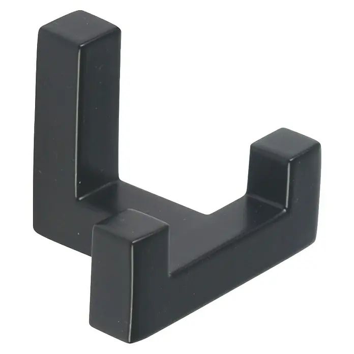 Rei Garderobenhaken C8732 - L x B x H: 35 x 47 x 35 mm, Metall, Schwarz - Mattschwarzer U-förmiger Doppelhaken.