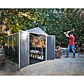 Palram – Canopia Gerätehaus Rubicon (Außenbreite inkl. Dachüberstand: 175 cm, Außentiefe inkl. Dachüberstand: 302 cm, Kunststoff, Dunkegrau) | BAUHAUS