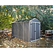 Palram – Canopia Gerätehaus Rubicon (Außenbreite inkl. Dachüberstand: 175 cm, Außentiefe inkl. Dachüberstand: 302 cm, Kunststoff, Dunkegrau) | BAUHAUS