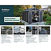 Palram – Canopia Gerätehaus Rubicon (Außenbreite inkl. Dachüberstand: 175 cm, Außentiefe inkl. Dachüberstand: 302 cm, Kunststoff, Dunkegrau) | BAUHAUS