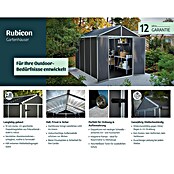 Palram – Canopia Gerätehaus Rubicon (Außenbreite inkl. Dachüberstand: 175 cm, Außentiefe inkl. Dachüberstand: 302 cm, Kunststoff, Dunkegrau) | BAUHAUS
