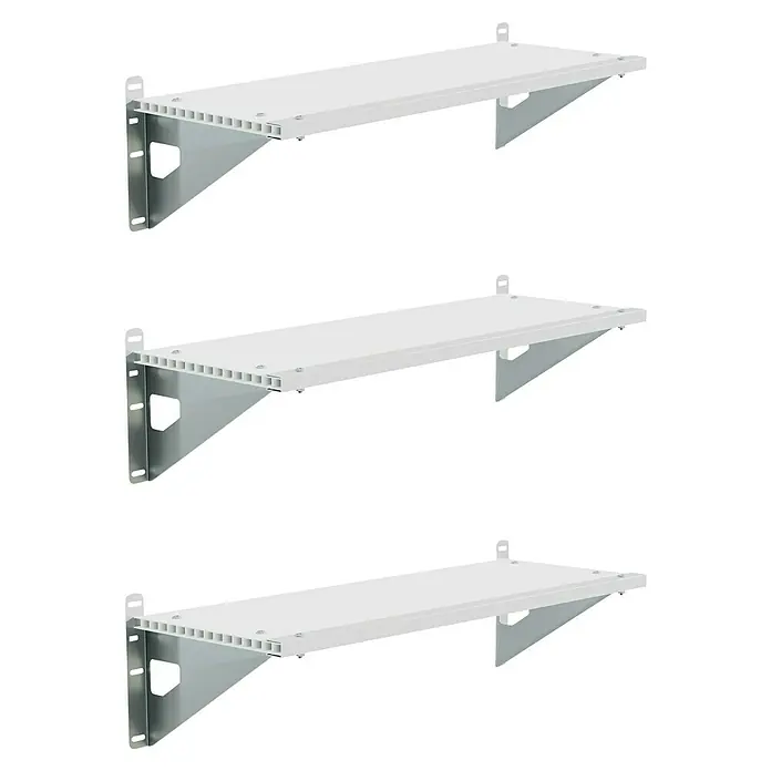 Palram – Canopia Regal-Set - Passend für: Palram-Canopia Gerätehaus SkyLight & Rubicon - Drei weiße Wandregale mit Metallhalterungen zur Aufbewahrung oder Präsentation.