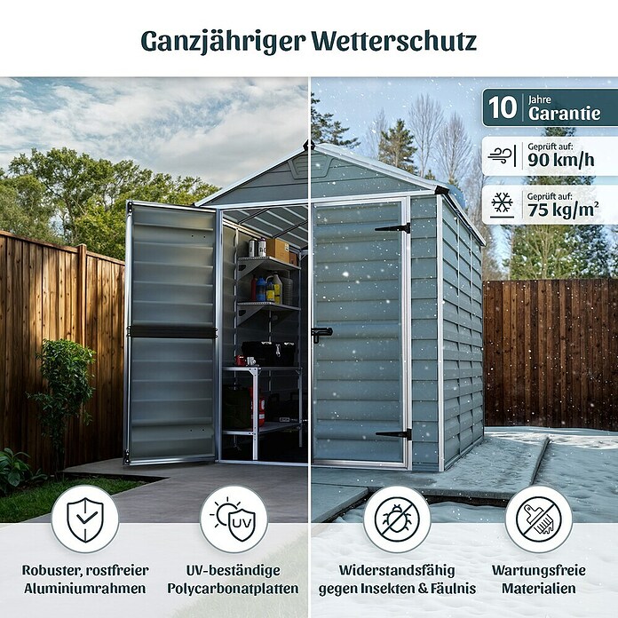 Palram – Canopia Regal-Set (84,7 x 30,5 cm, Passend für: Palram-Canopia Gerätehaus SkyLight & Rubicon, 3 Stk.) | BAUHAUS