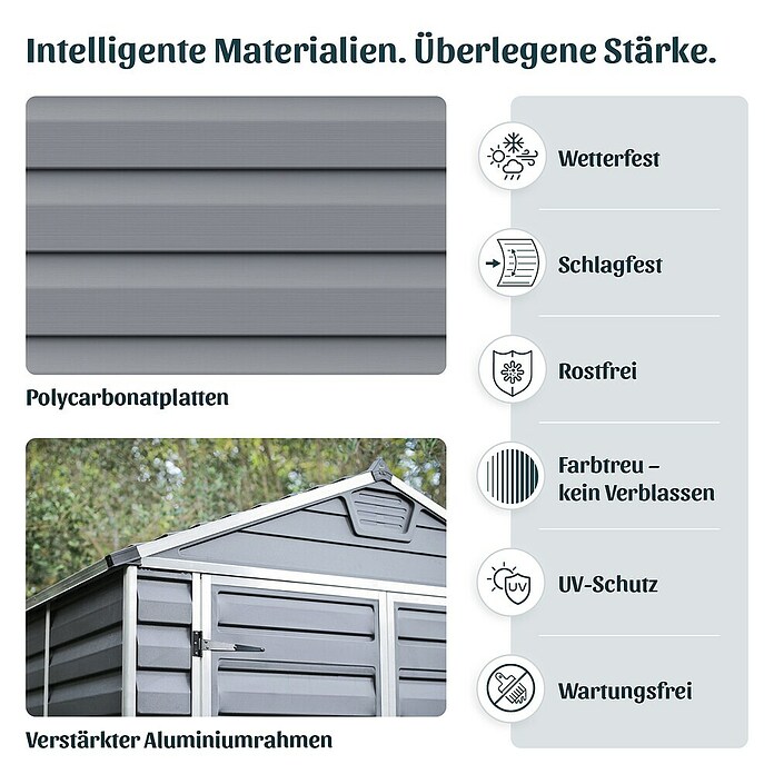 Palram – Canopia Regal-Set (84,7 x 30,5 cm, Passend für: Palram-Canopia Gerätehaus SkyLight & Rubicon, 3 Stk.) | BAUHAUS