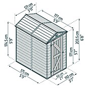 Palram – Canopia Gerätehaus Skylight (Braun, Außenmaß inkl. Dachüberstand (B x T): 110 x 175 cm) | BAUHAUS