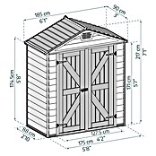 Palram – Canopia Gerätehaus Skylight (Braun, Außenmaß inkl. Dachüberstand (B x T): 175 x 88 cm) | BAUHAUS