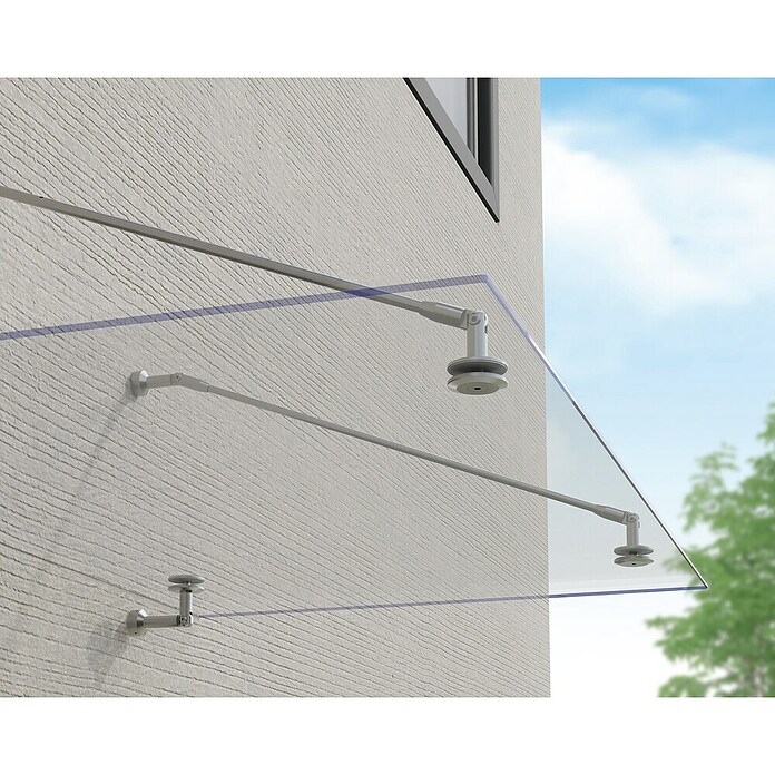 Palram – Canopia Vordach Taurus (150 x 90 x 40 cm, Material: Glas) | BAUHAUS