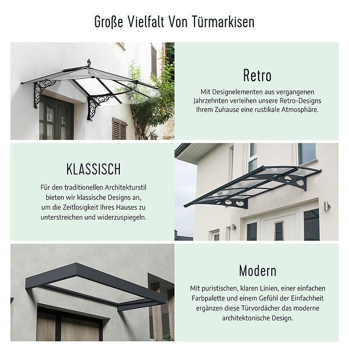 Palram – Canopia Vordach Taurus (150 x 90 x 40 cm, Material: Glas) | BAUHAUS