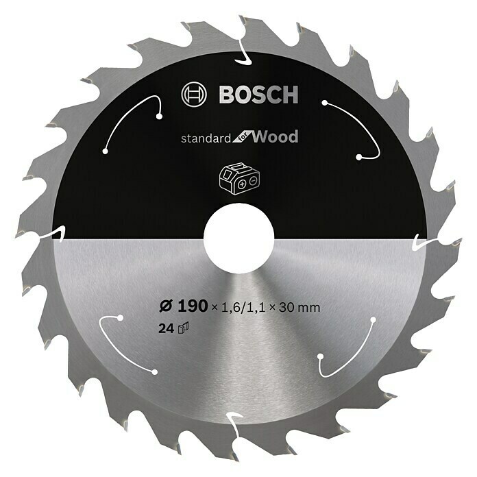 Bosch Cirkelzaagblad (Diameter: 190 mm, Boorgat: 30 mm, Aantal tanden: 24 tanden)