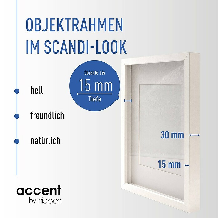 Accent Bilderrahmen Aura (Weiß, 21 x 29,7 cm / DIN A4, Holz)