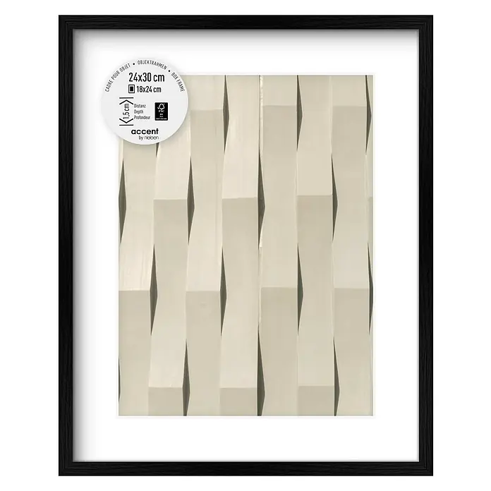 Accent Holzrahmen Objektrahmen Aura - 24 x 30 cm, Schwarz - Schwarzer Objektrahmen von Nielsen, 24x30 cm, 1,5 cm Objekttiefe, FSC-zertifiziert.