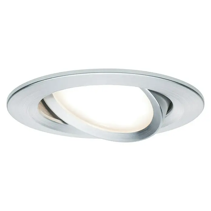 Paulmann LED-Einbauleuchte Nova - 6,5 W, Aluminium, Warmweiß, Leuchtenkopf beweglich - Deckenleuchte mit schwenkbarem LED-Spot in gebürstetem Silber. Elegantes Design für moderne Innenräume, energiesparend und langlebig.