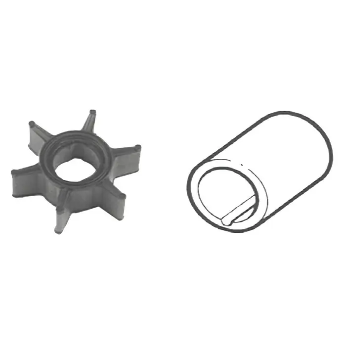 CEF Impeller 500314 - Ø x L: 32 x 14,35 mm, Wellendurchmesser: 11 mm - Die Abbildung zeigt eine Impellerpumpe und eine Buchse, vermutlich für eine Bootsanwendung. Die Teile sind grau dargestellt.