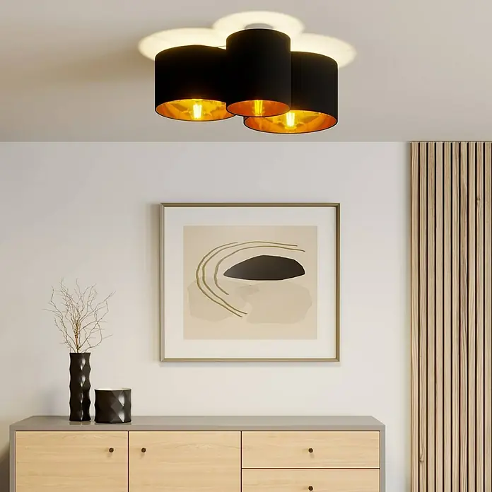 Lindby Deckenleuchte Laurenz - schwarz, E27