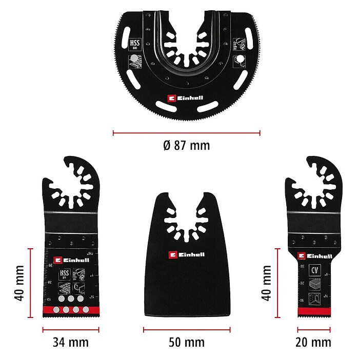 Einhell Set pribora za večnamensko orodje  (4 -del.) | 2543 - Sonst Maschinenzubehör | BCDA - Zubeh Bohrm/Bohrhämmer/Akkumasch | BCD - Maschinenzubehör | BC - Maschinenzubehör | B - Werkz/Masch/Maschzubeh/Auto | BAUHAUS