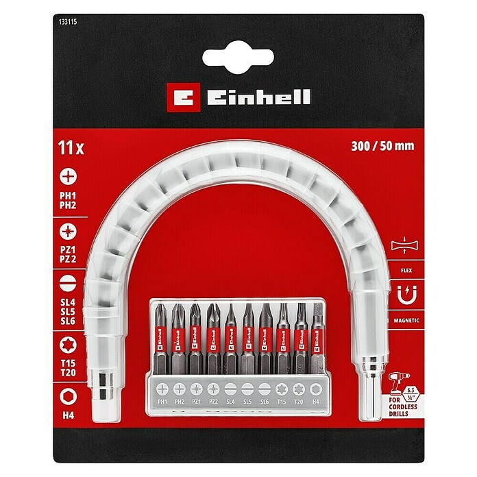 Einhell Set bitov s fleksibilnim držalom  (11 -del.) | 2550 - Bits | BCDA - Zubeh Bohrm/Bohrhämmer/Akkumasch | BCD - Maschinenzubehör | BC - Maschinenzubehör | B - Werkz/Masch/Maschzubeh/Auto | BAUHAUS