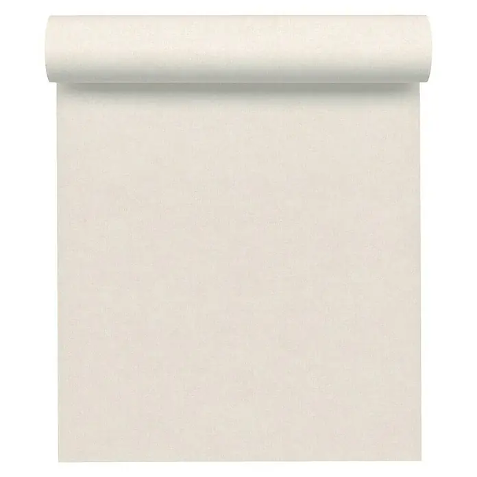 A.S. Création Paradise Garden Vliestapete - Creme/Weiß, Uni, 10,05 x 0,53 m - Die Nahaufnahme zeigt eine Rolle hochwertige, unbedruckte Tapete. Ideal für kreative Wandgestaltungen.