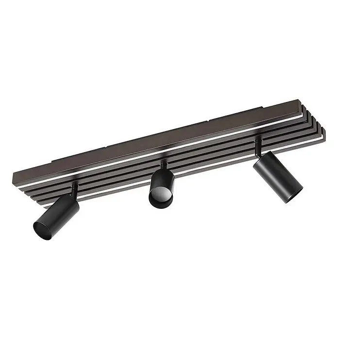 Lucande Deckenstrahler Tiron - Holz dunkel, schwarz